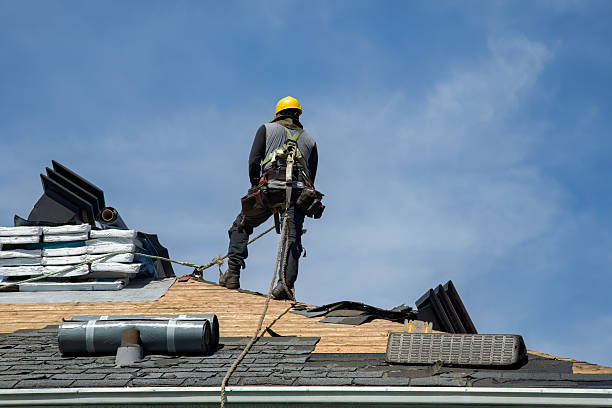 Professional Gutter Installation technician working in Inchelium, WA